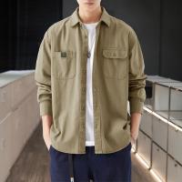 唐狮长袖衬衫男口袋小细节长袖衬衫男士秋装新款衬衣男长袖衬衫