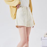 唐狮夏季新款浅色卷边女韩版宽松显瘦牛仔高腰五分短裤in潮