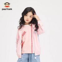 大嘴猴paul frank童装儿童皮肤衣夏季新款百搭男女童透气薄款连帽皮肤衣 粉红色